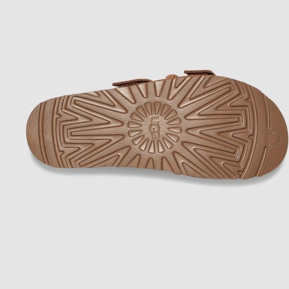 🆕️ NWT - UGG Goldenstar Chestnut Suede Platform Sandals slides Womens 8 - Picture 6 of 16